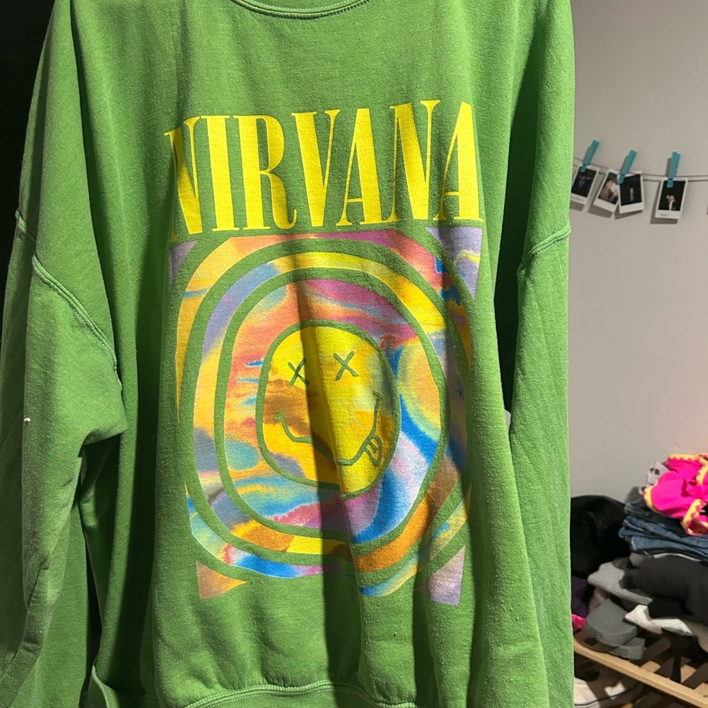 Green Nirvana Graphic Sweatshirt